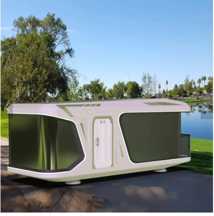 New Design Aluminum Frame Prefab Modular Lakeside Cabin Mobile Home Hotel Garden Small House Capsule House