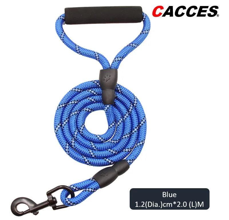 Cacces 5FT Training Lead for Dogs Durable Nylon Training Lead Leash Soft Slip Lead Traction Rope for Dogs 150 Cm PT122L Soft Padded Handle Strong Dog Lead