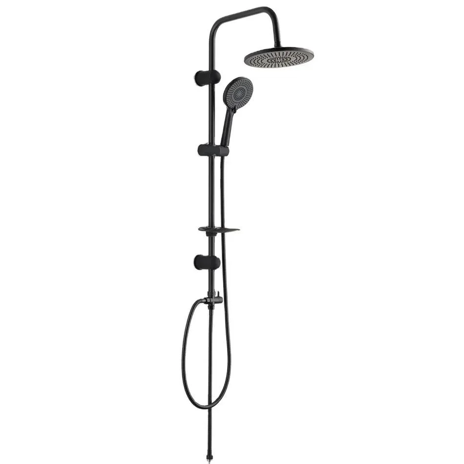 Black Shower Set High Pole High Bar Bathroom Accessories Shower Set