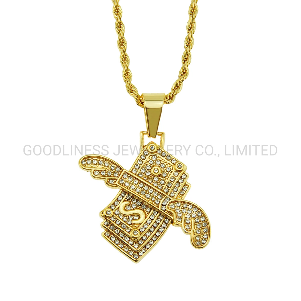 Diamond Angel Wing Necklace Us Dollar Hip Hop Men&prime; S Pendant