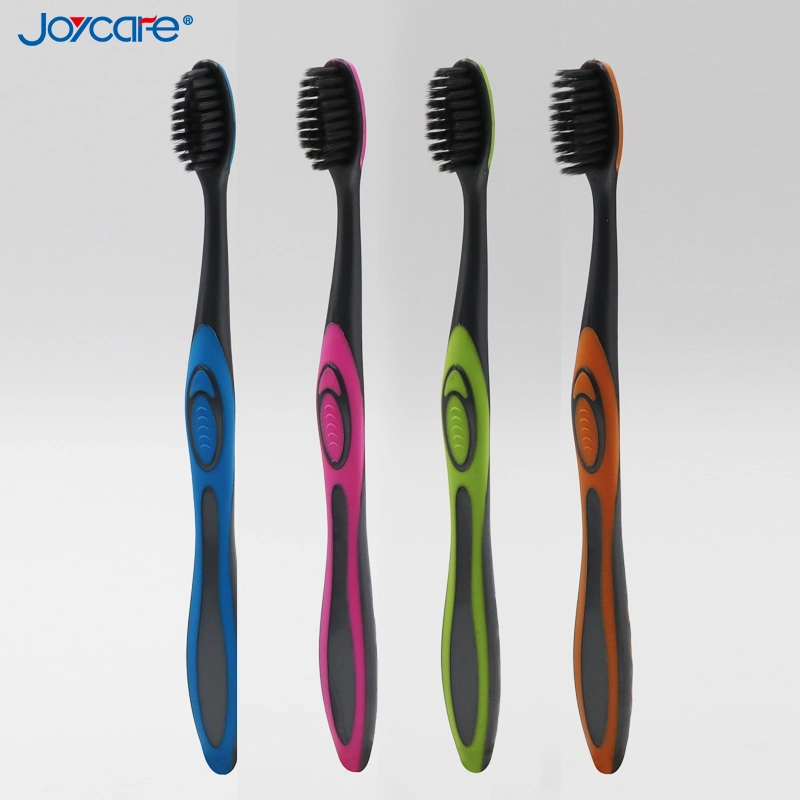 Travel/Household/Hotel Use Soft Charcoal Bristles Rubber Handle Toothbrush