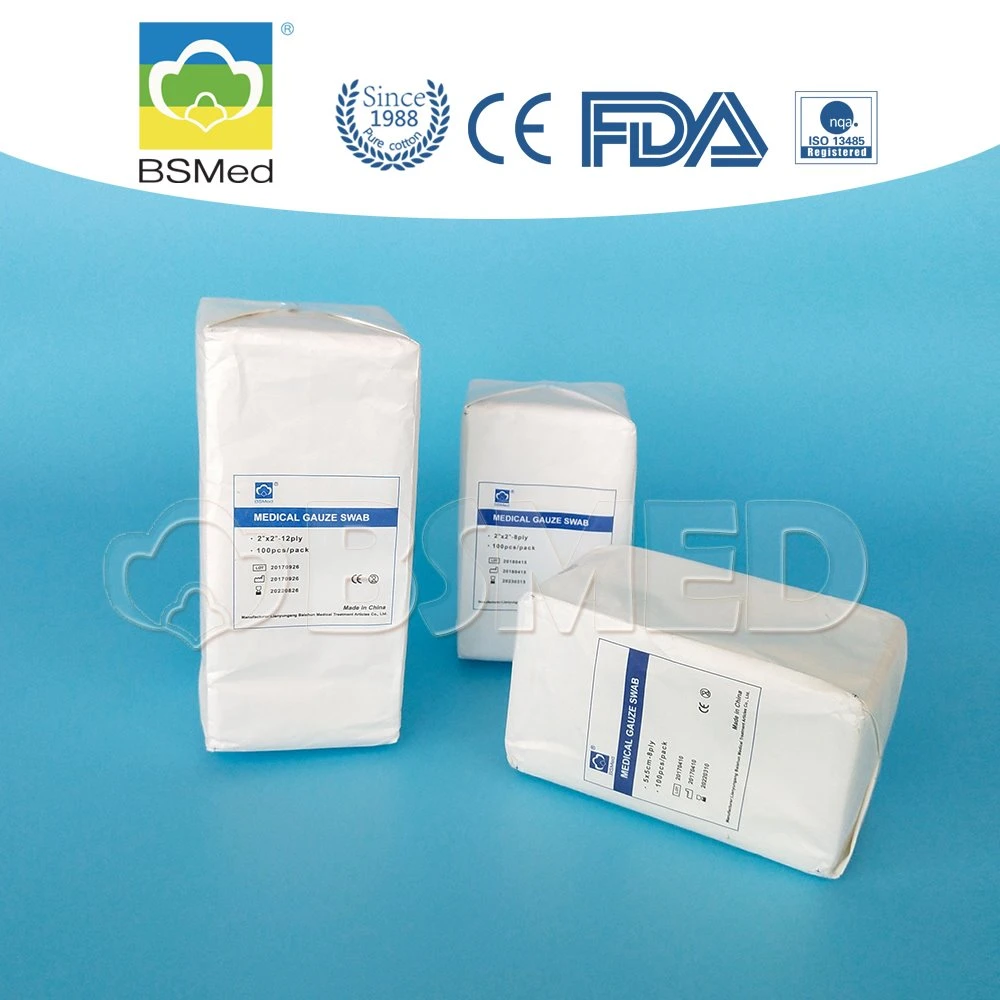 Customized Disposable Medical Sterile or Non Sterile Gauze Swabs