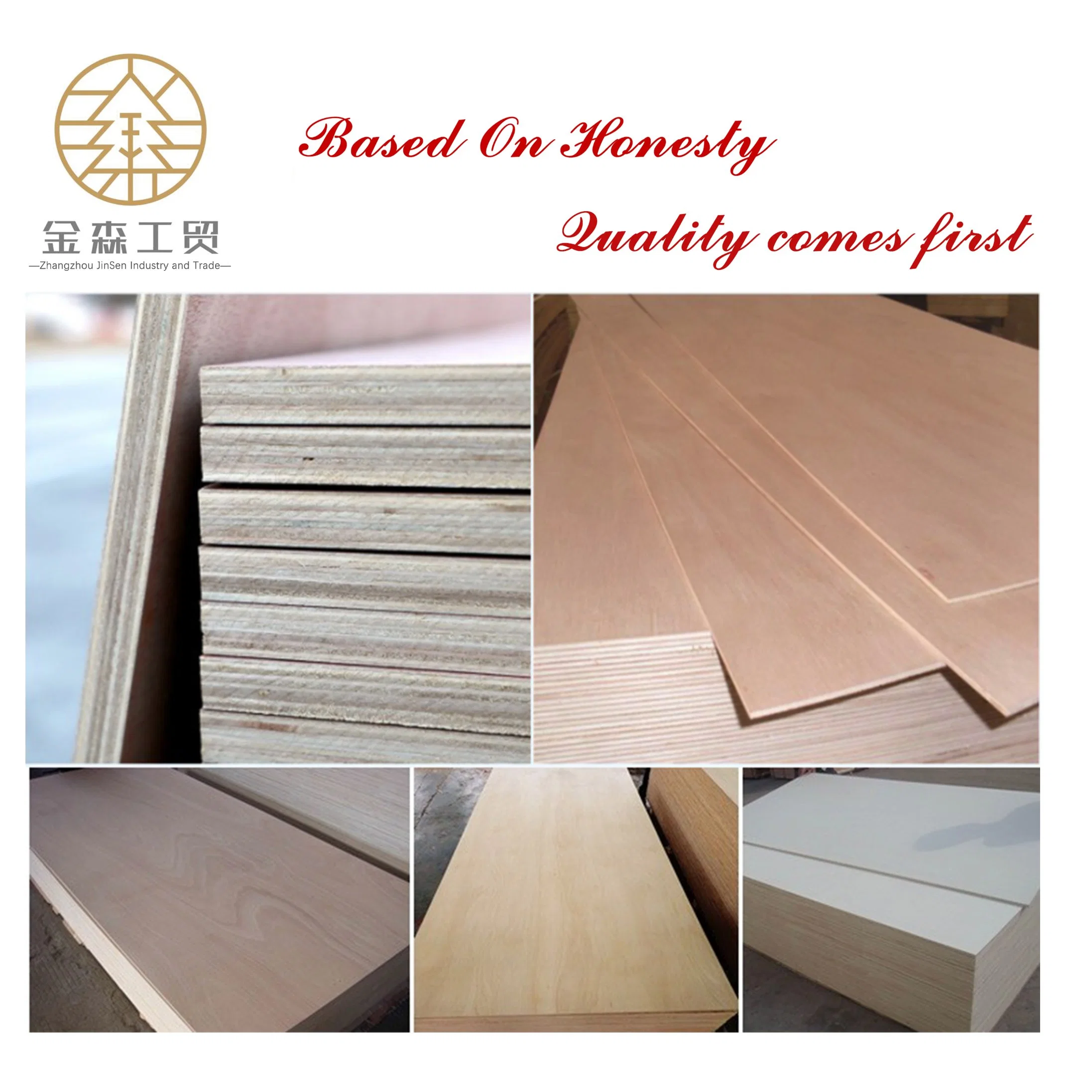 Poplar, Hardwood, Eucalyptus Wood Venner Commercial Plywood for Furtinure Building Materials