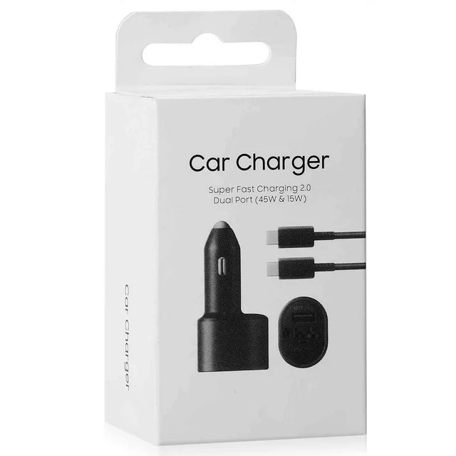 2024 Super Fast Dual Car Charger USB (45W+15W) Two Ports Ep-L5300 Black for Samsung Galaxy S24 A73 Ep-L5300 Type C Car Charger