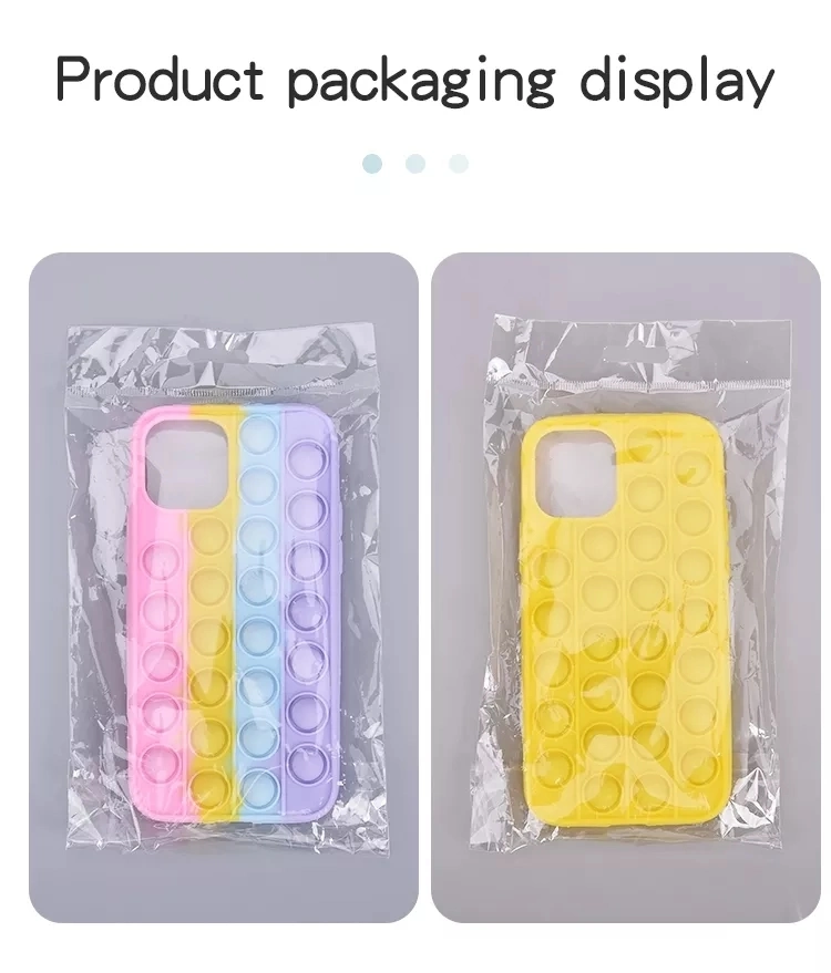 Wholesale/Supplier New Designer Fashion Rainbow Silicone Mobile Cover Soft Cell Phone Case for Apple for iPhone 6 7 8p Xr 13 14 PRO Max Push Bubble Fidget Toy Pop