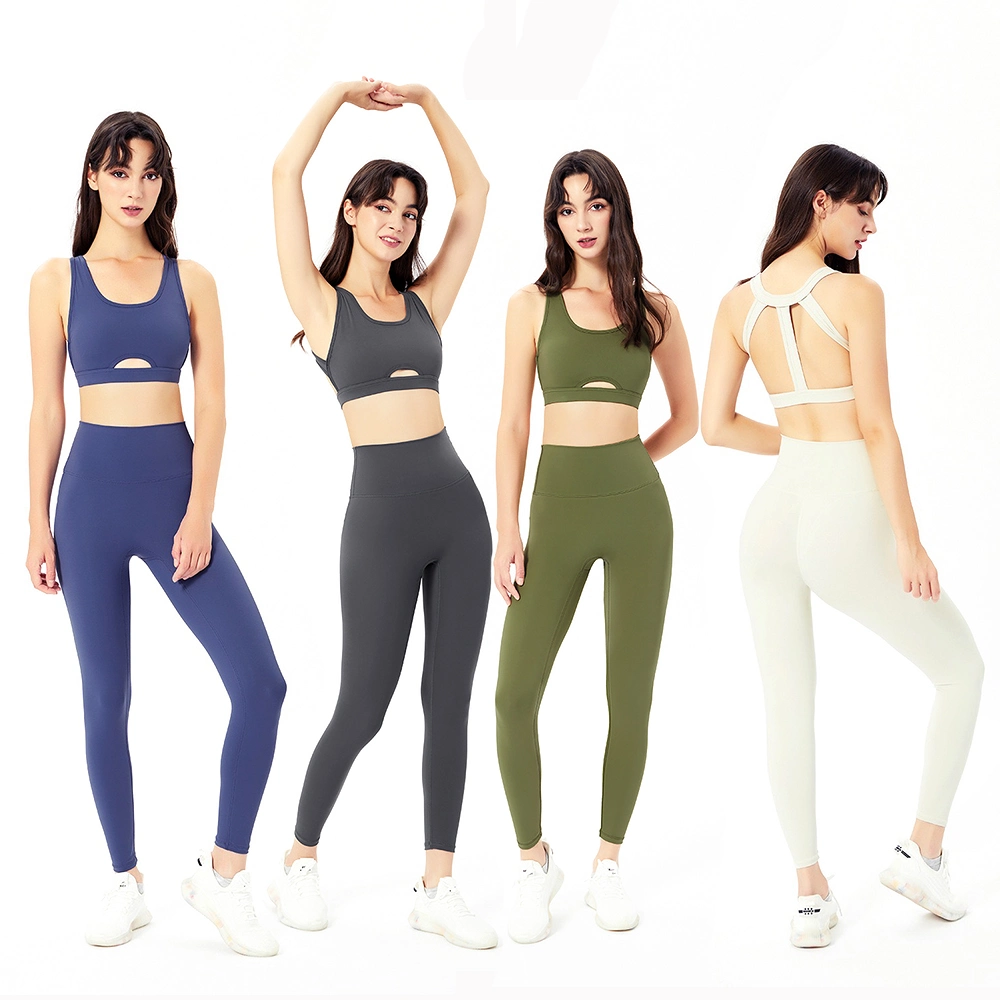 Damen Ropa De Yoga Gym Nachhaltige Sportbekleidung für Frauen, Custom Design Hot Sexy Workout BH + hoch taillierte Leggings umweltfreundliche Kleidung China Lieferant