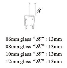 Joints magnétiques de porte en PVC pour cabine de douche pour verre de 6 à 12 mm.