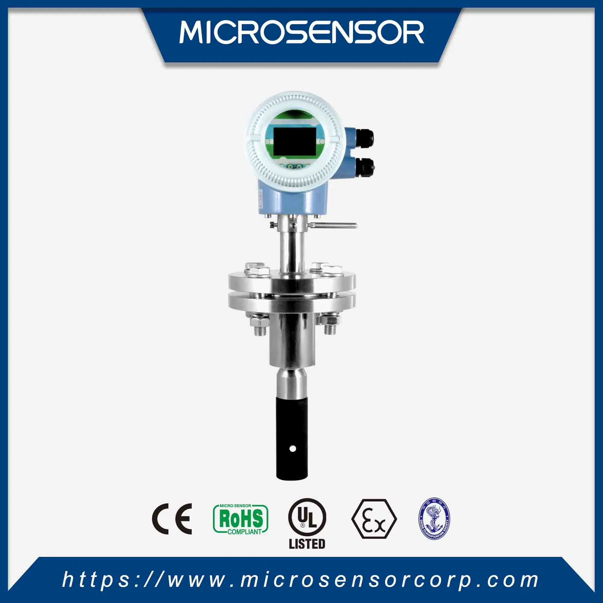 Fluxómetros de sinal digital HART e RS485 com micro-sensor com aprovação CE Fluxómetros de água electromagnética de tipo de inserção de canal aberto