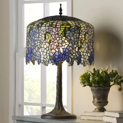 Jlt-297 Tiffany Inspired Grand Wisteria Stained Glass 29.50" Table Lamp