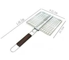 BBQ Barbecue Smoker Accessories Stainless Steel Black Grilled Fish Basket Net Clip