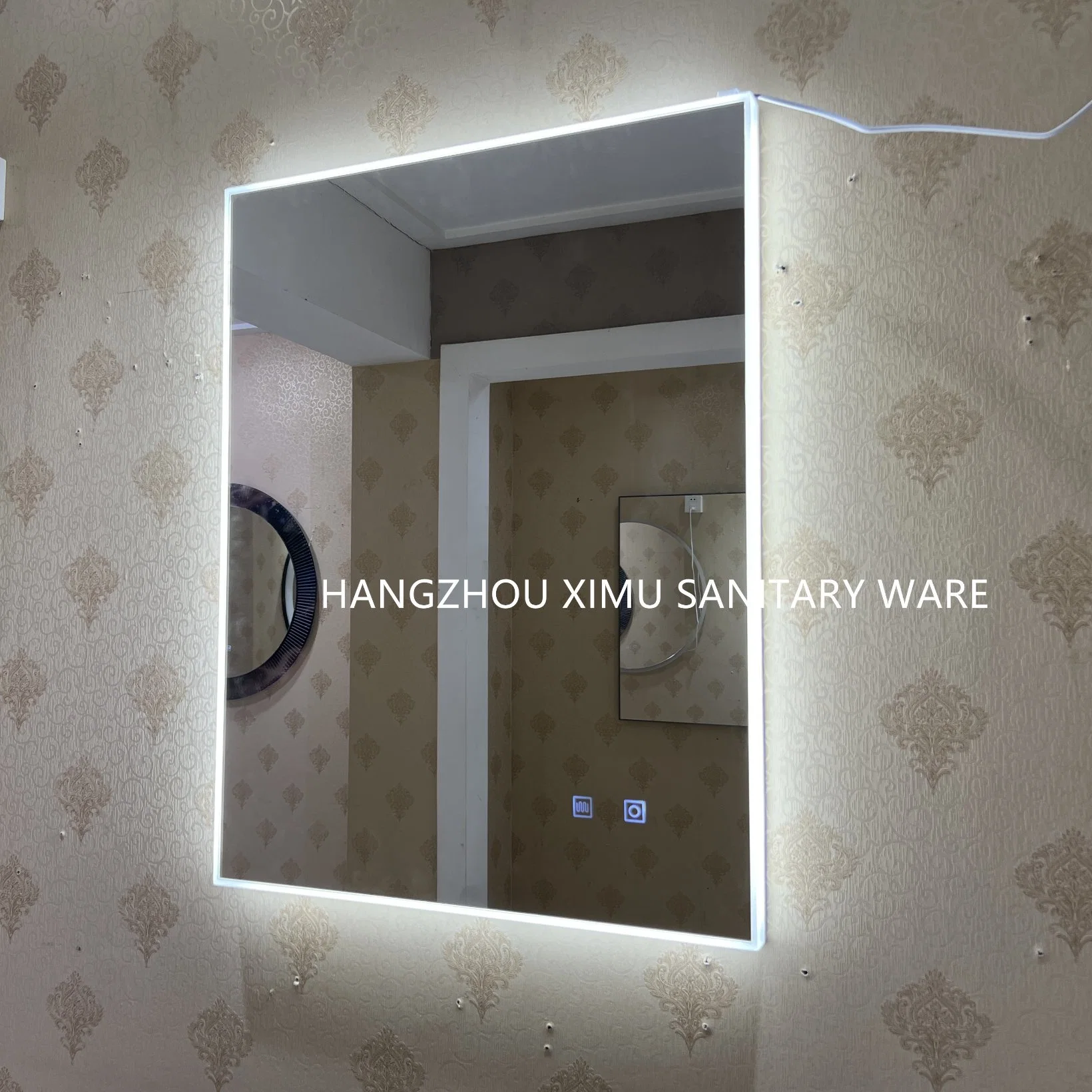 High Brightness Acrylic Framed Bathroom Mirrors with LED Light