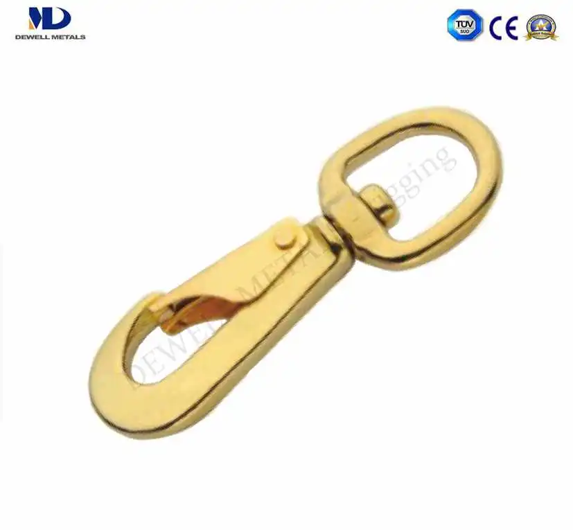 Professional Manufacturer Brass Plated Quick Swivel Snap Hook with Round Eye