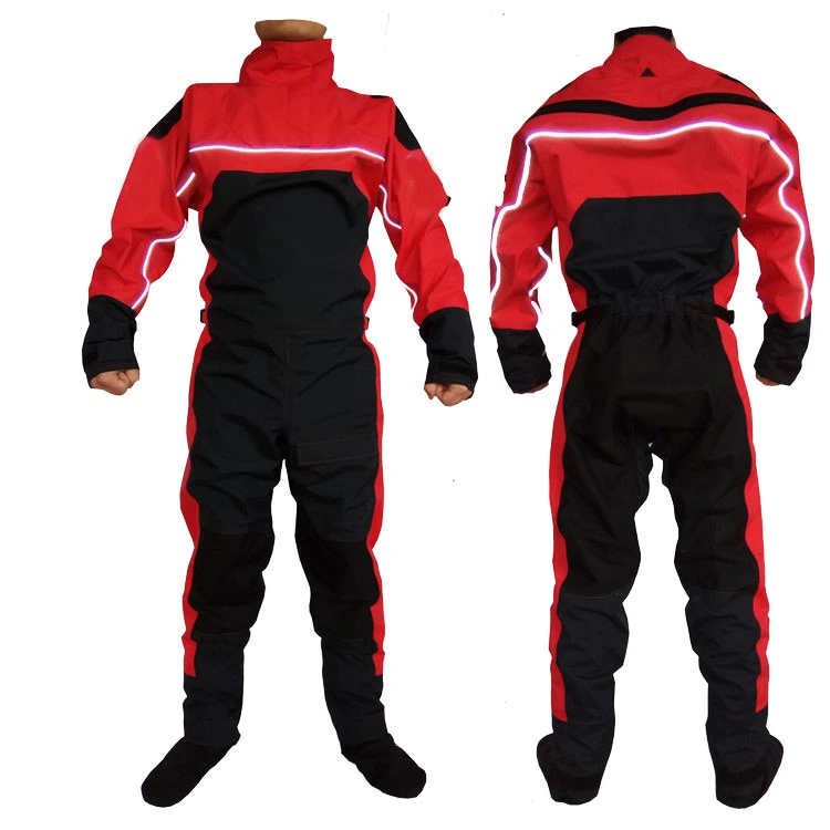 Traje seco para rescate de agua Equipo de protección personal impermeable PPE Ropa seca resistente al frío de la chaqueta de vida estándar solas