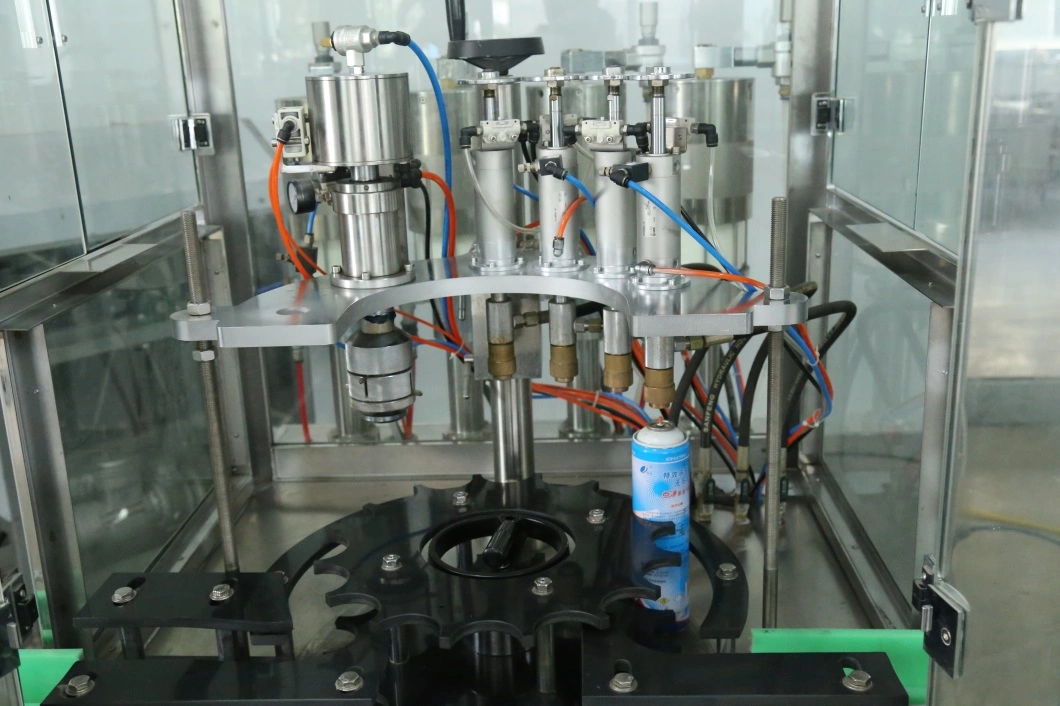 Metal Bottle Pipe Valve Bottle Aerosol Spray Packaging Filling Machine Production Line Factory Price Manufacturing