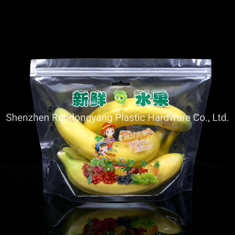 Apple Grape Banana Fresh Fruit Vegetable Package Bags Zipper Keep Fresh Plastic Packing Bag for Fruits