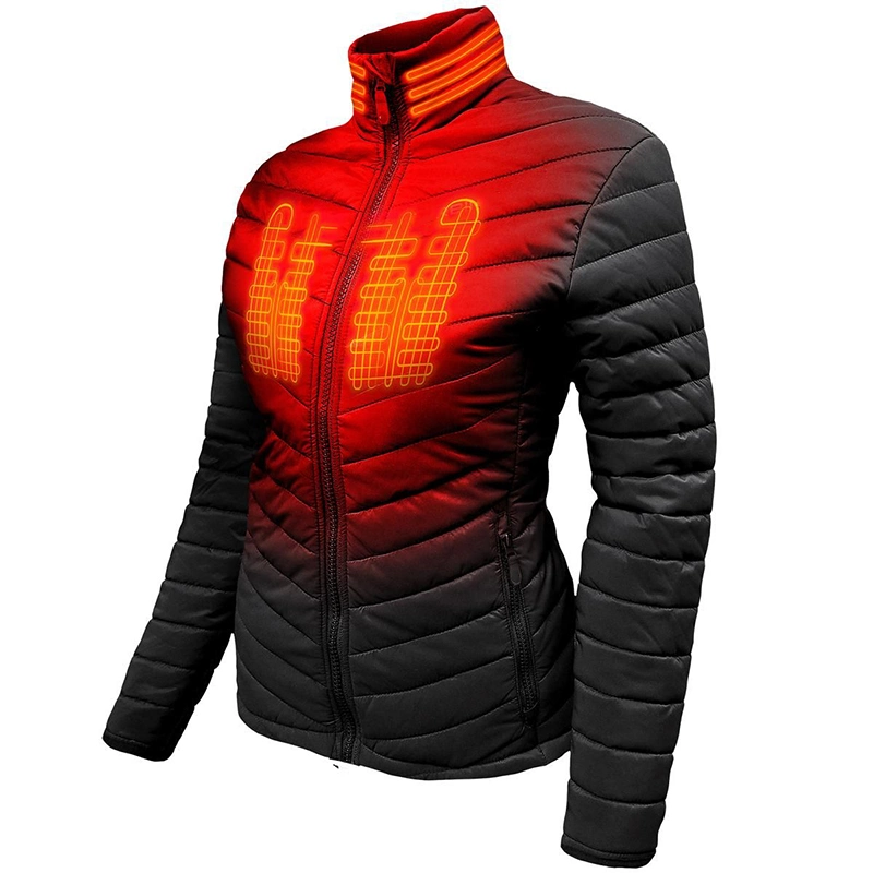 Women's Puffer Heated Jacket Lightweight Battery Pack Powered Clothing