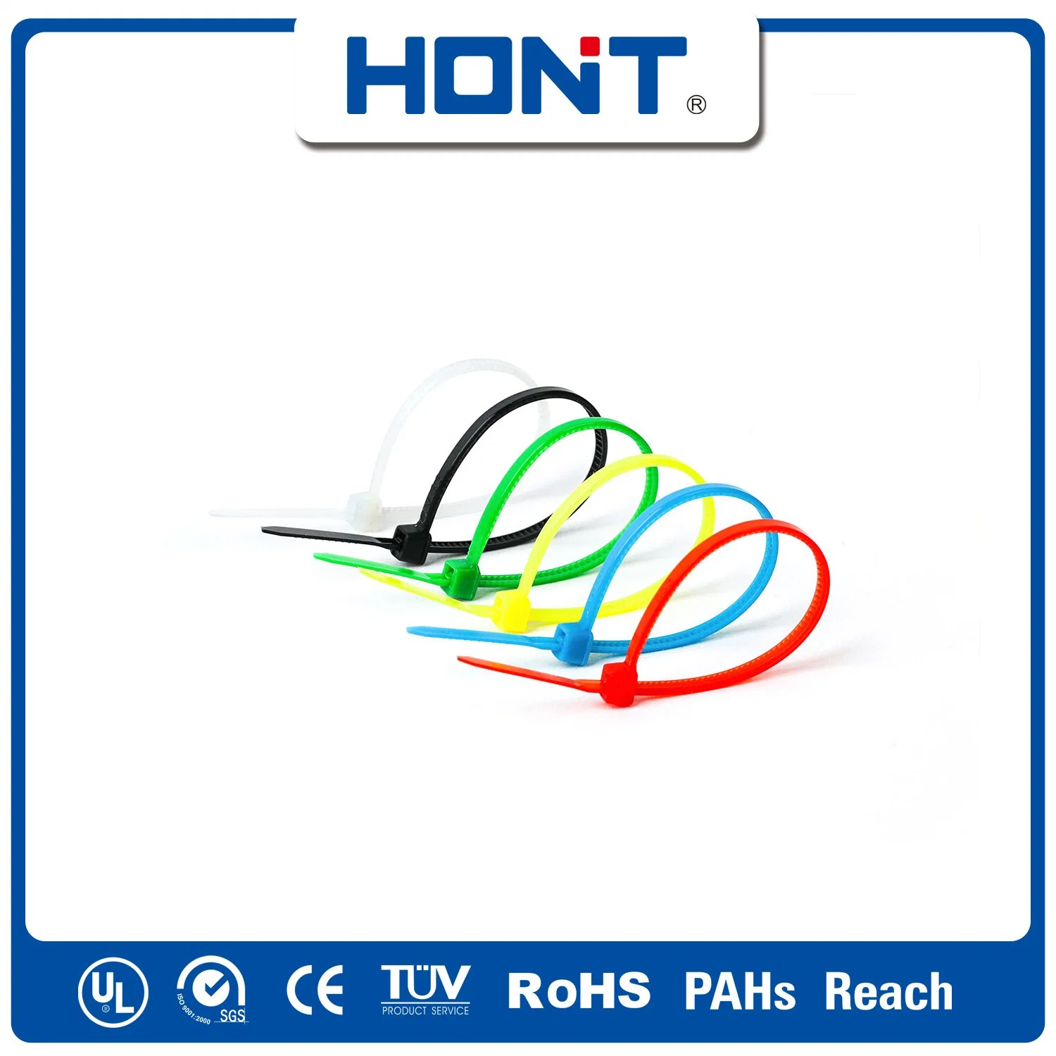 High-Quality Nylon 66 ISO Approved Hont Plastic Bag + Sticker Exporting Carton/Tray Zip Tie Cable Accessories