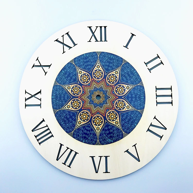 Customized Sublimation Blank Printing Wooden Wall Clock Heat Transfer Clock Surface