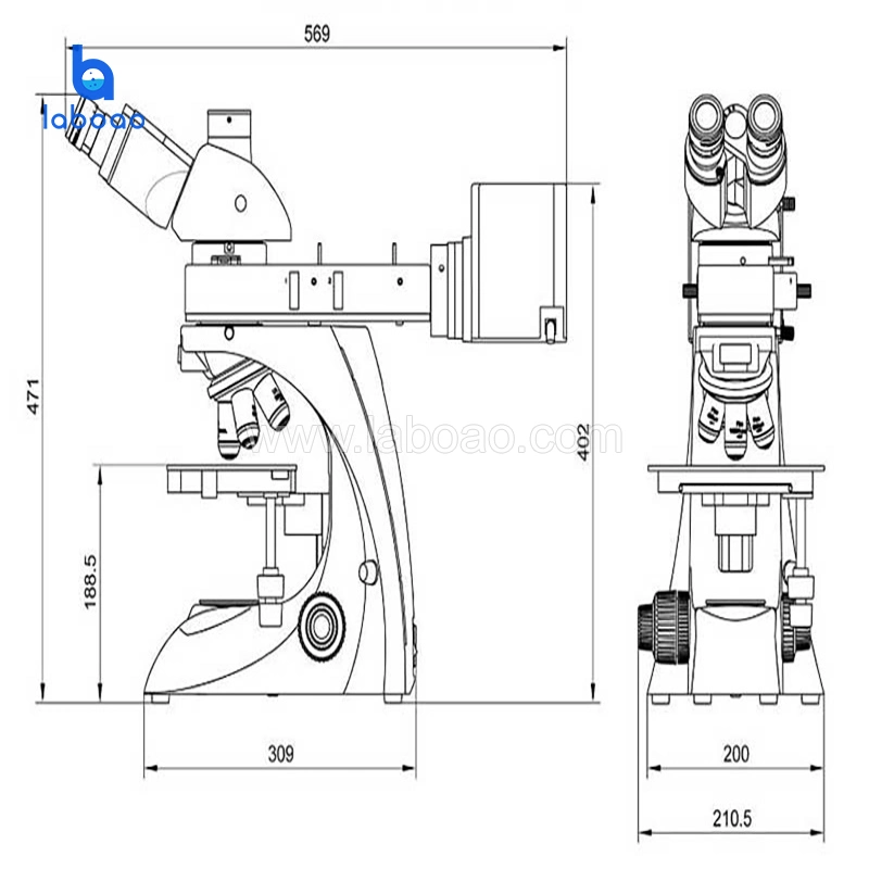 Inversé et à la verticale Microscope optique Microscope métallographique de laboratoire