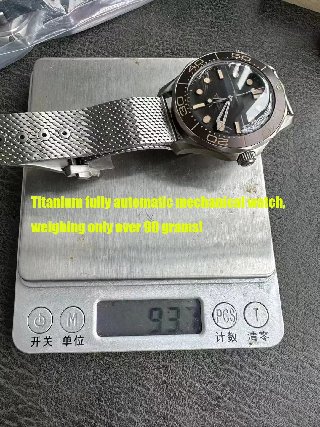 Super Clone vs Factory 8806 Movimiento 5A Titanium Watch Luxury Ver gratis Correa de nylon y Bolsa de tela Envasado Acero inoxidable 42mm Reloj mecánico para hombre