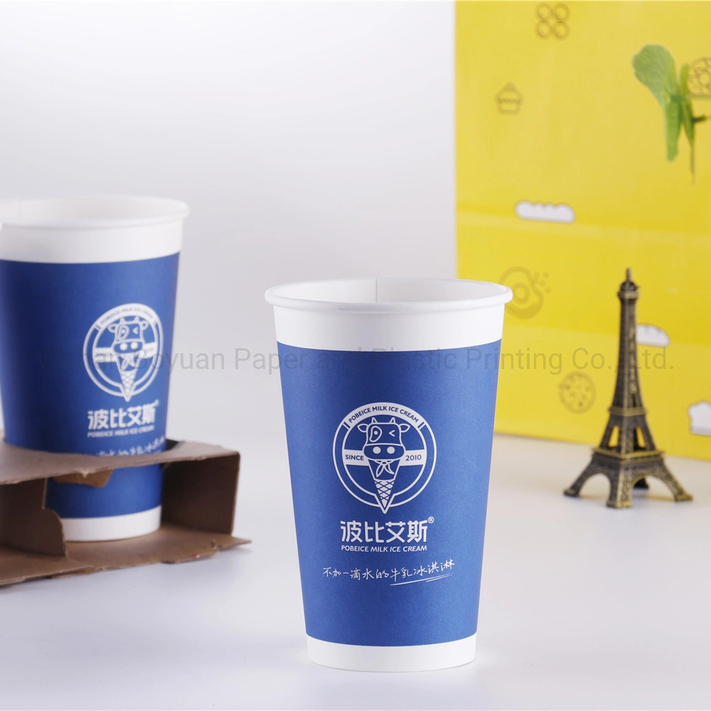 Custom Logo Printing Takeaway Disposable Paper Cups for Hot Beverage / Coffee/ Tea with PE Coating