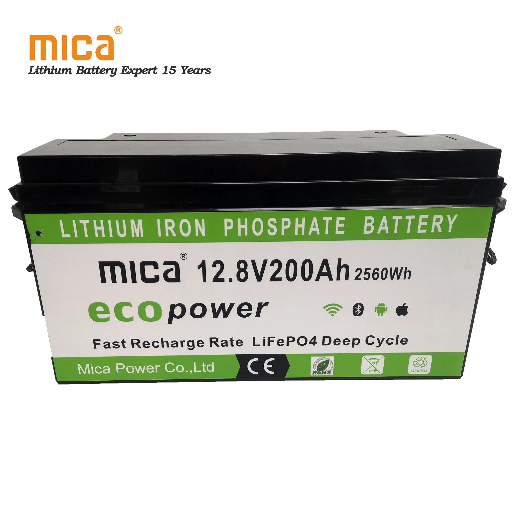 CE CB IEC62619 batería de litio inteligente Sabre Solar 12V 100ah Con función del sistema de control de gestión BMS LiFePO4 batería