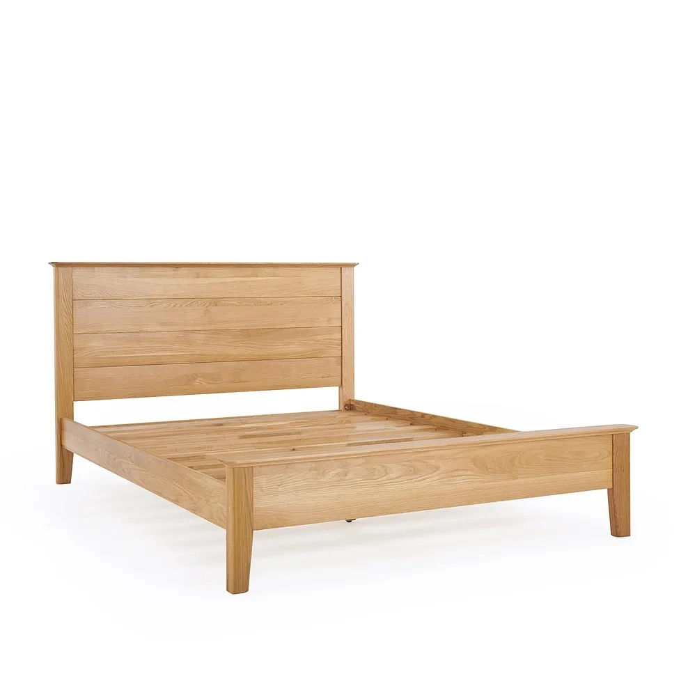 Good Quality Solid Oak Natural Wood Single Dobule King Queen Sized Wooden Bed with Frame Used in Home Bedroom Furniture