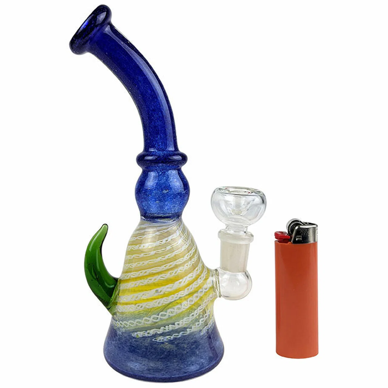 9" Plata fumed Frit Horn Banger Hanger tubo de agua vidrio Juego de fumar pipe Hookah