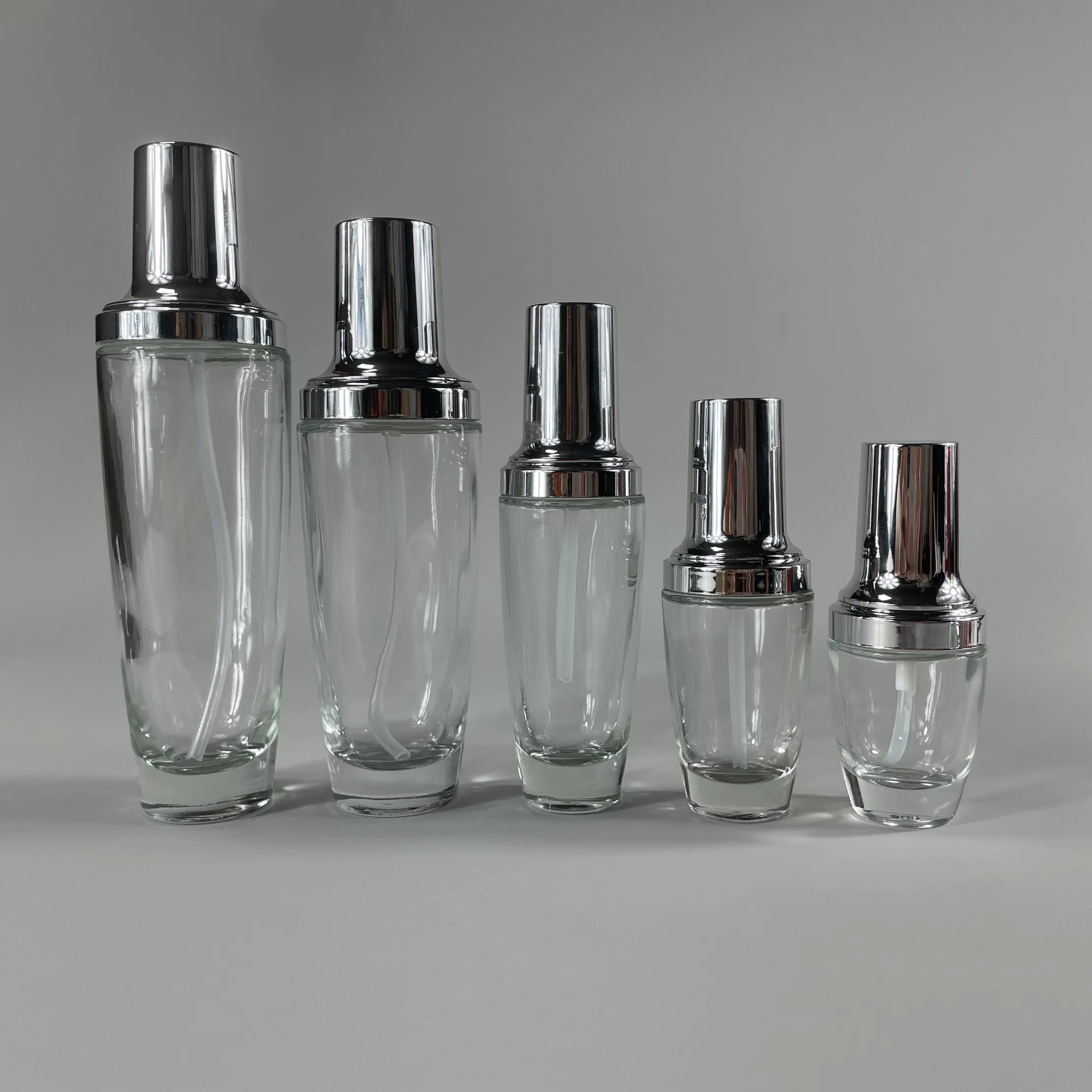 Custom Empty Toner Lotion Cream Cosmetic Glass Bottle Set