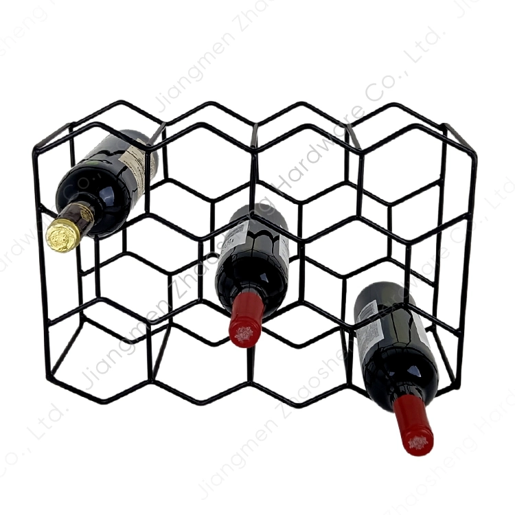 Comptoir de métal alvéolé Rack de stockage décoratifs Bouteille de vin titulaire d'affichage