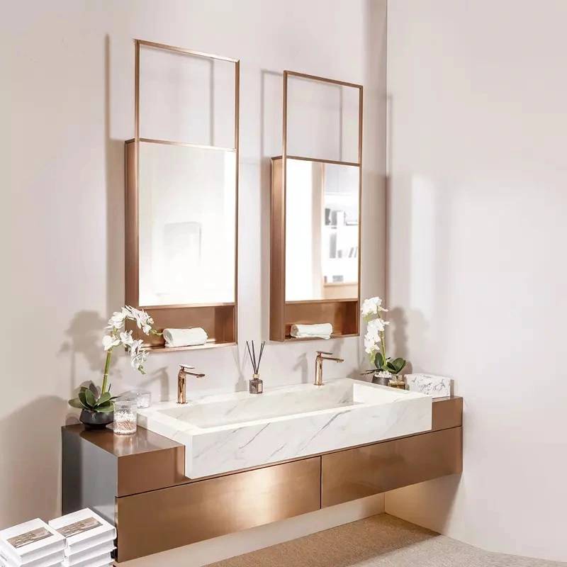 Cuarto de baño muebles de madera maciza armarios baño Vanidad de vanidades