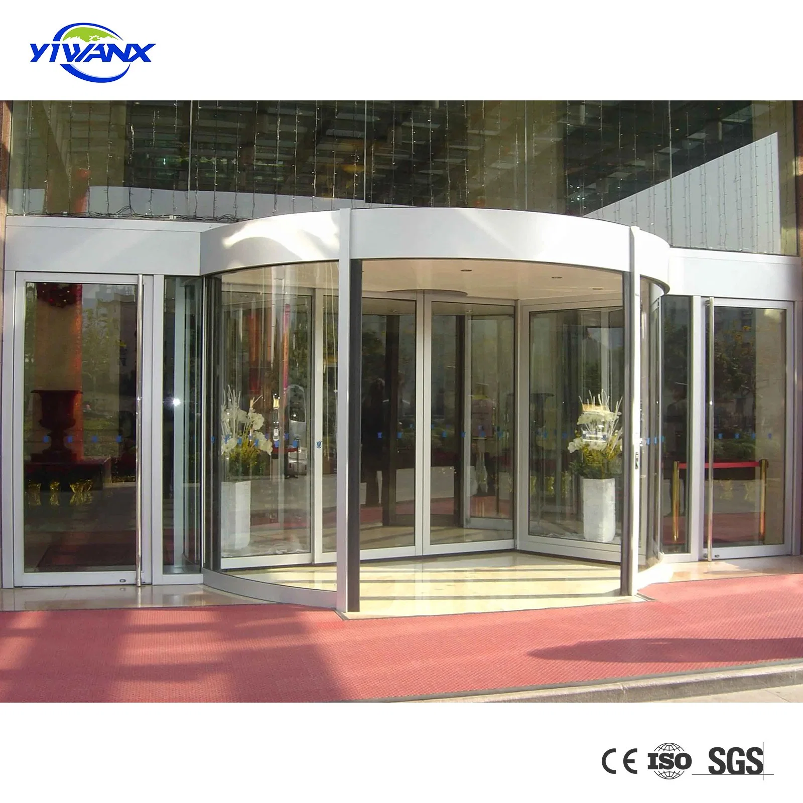 2 Wings Automatic Revolving Door Hotel Gate Revolving Door