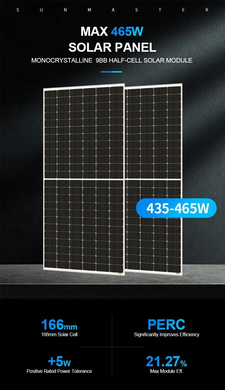 440 W, 445 W, 450 W, sistema e Solar monocristalino de elevada eficiência