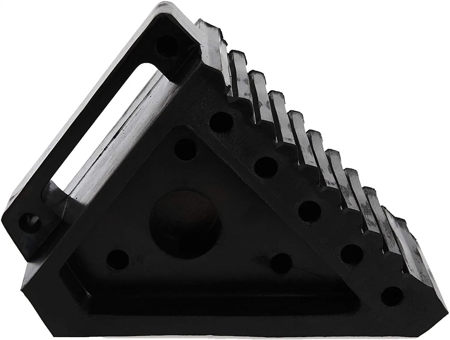 Solid Rubber Heavy Duty Black Wheel Chock