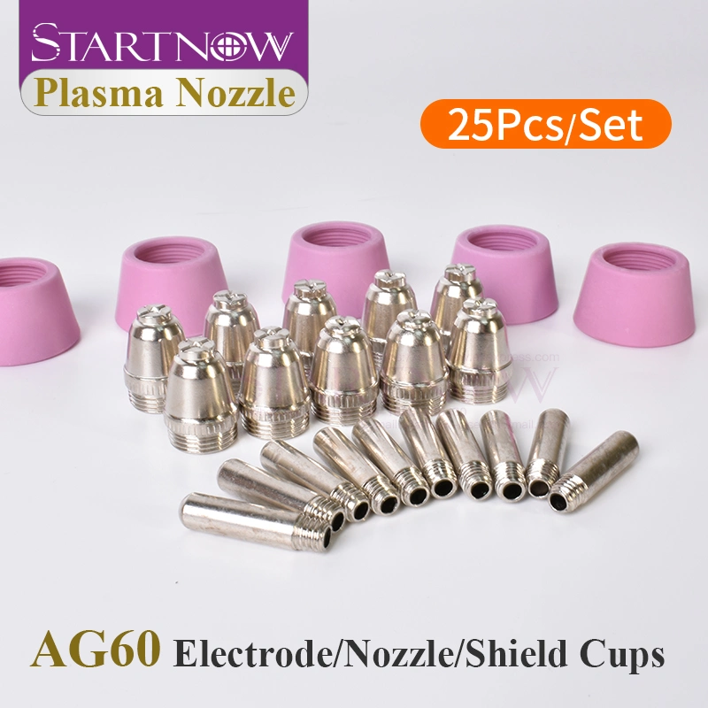 Startnow AG60 Sg55 Wsd60 25PCS Nozzle Electrode Torch Shield Cups Kits Plasma Welding Torch Cutting Machine Parts