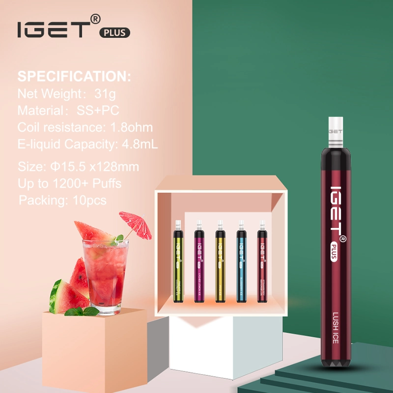 Iget Plus Electronic Cigar 1200puffs Vaporizer Mod Kit Red Wine