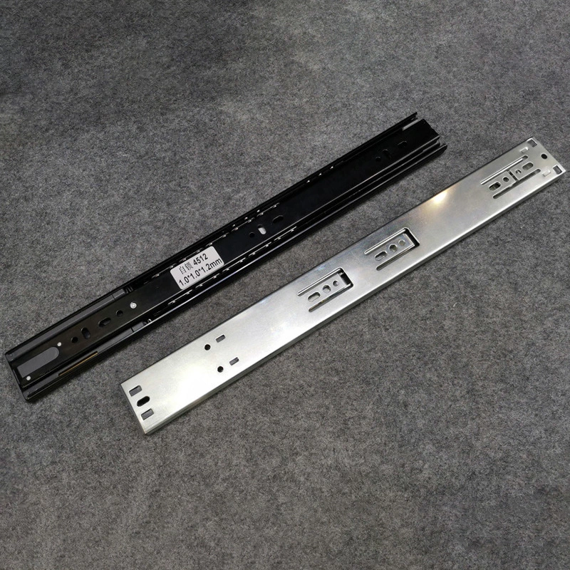 Drawer Runner, Ball Bearing Drawer Slide, Free Handle Mute Cold Rolled Steel Full Extension Rebound Drawer Slide Rail