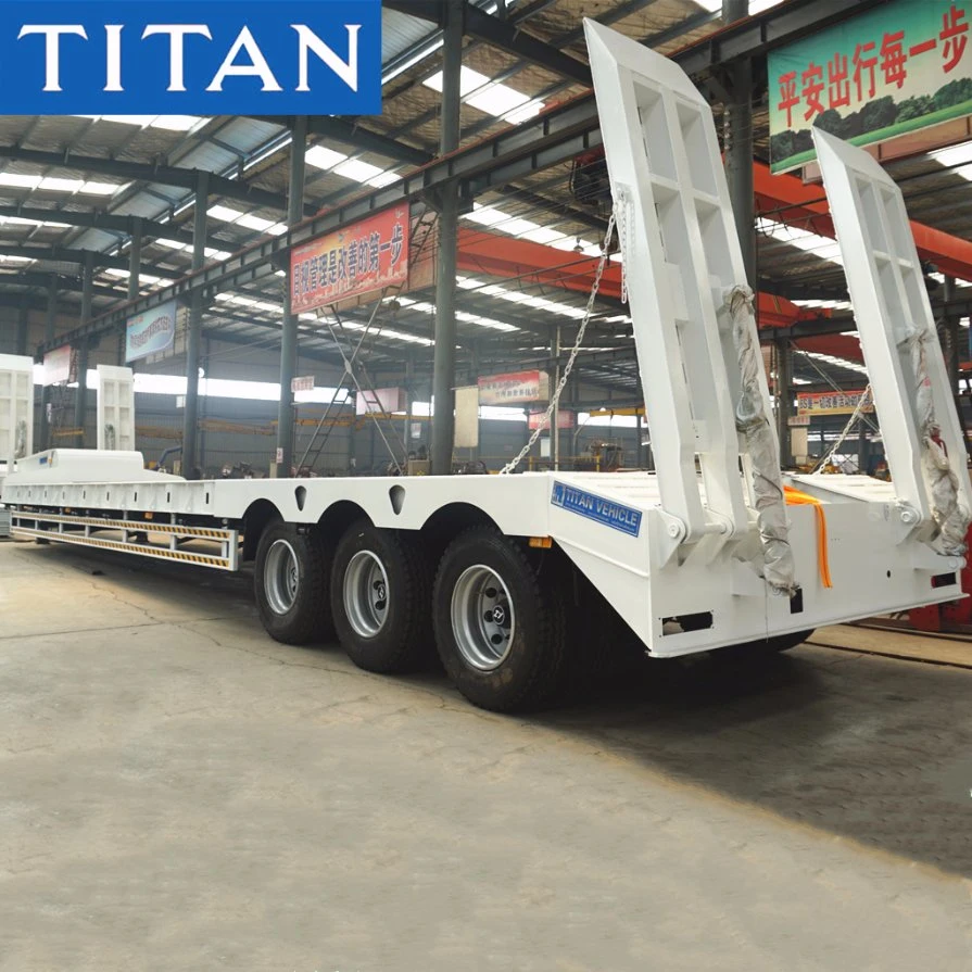 Titan 3 Axle 50 Ton Excavator Transporter Lowboy Semi Trailer for Sale