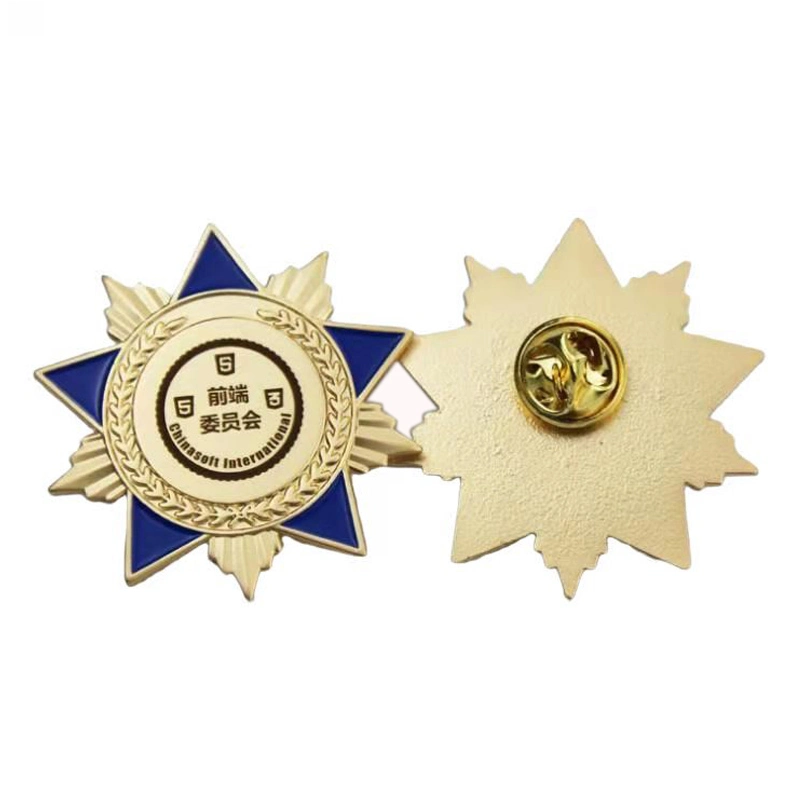 Médaille d'or en alliage métallique Uni sur mesure fabriquée en usine Fabricant Universal Eamel Emblem personnalisé Bespoke Wholesale pas de coût de moule Badge PIN vierge