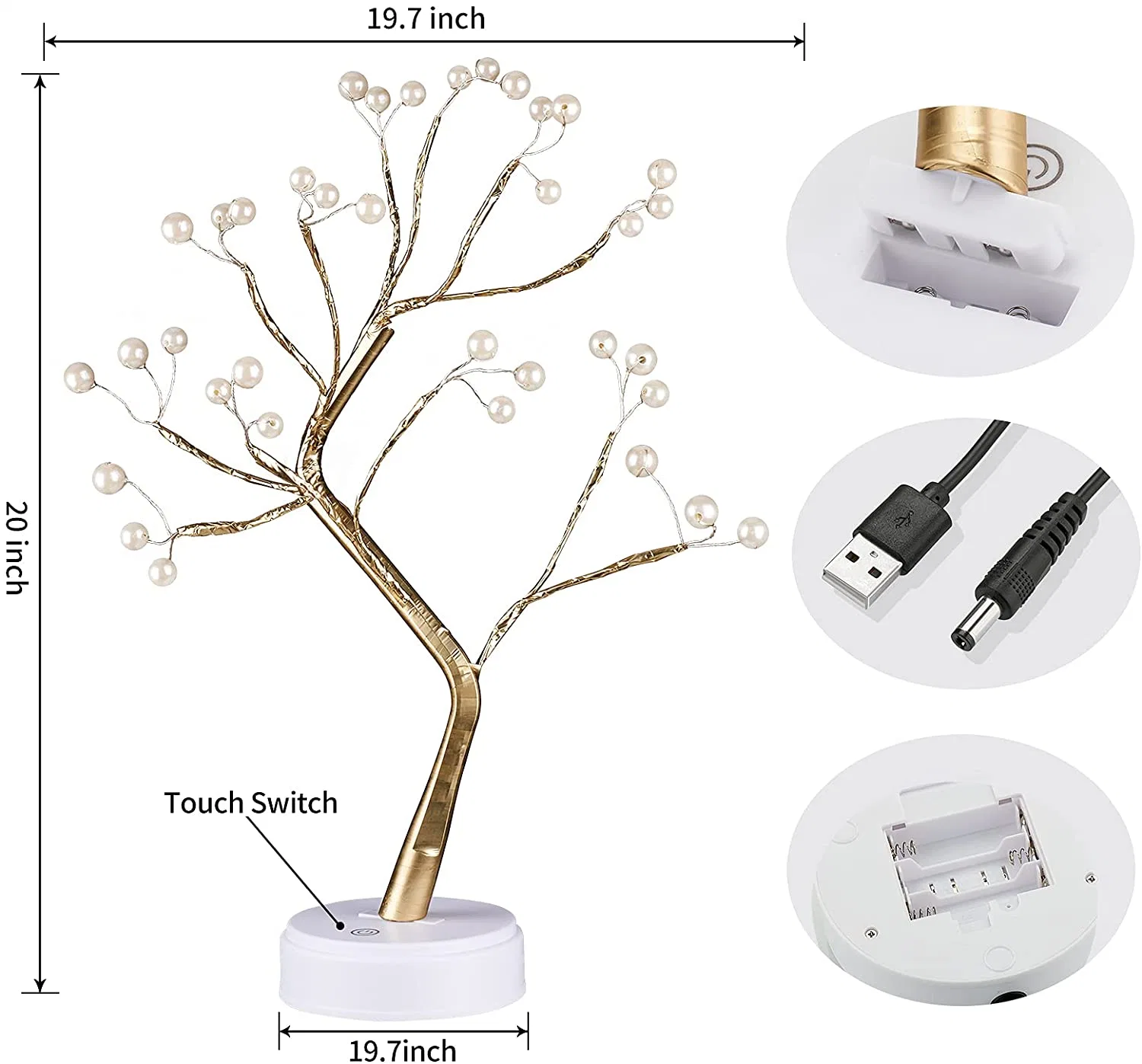 20" Sparkly LED Batterie / USD betrieben DIY Nacht Künstliche Lampe für Valentinstag Esstisch