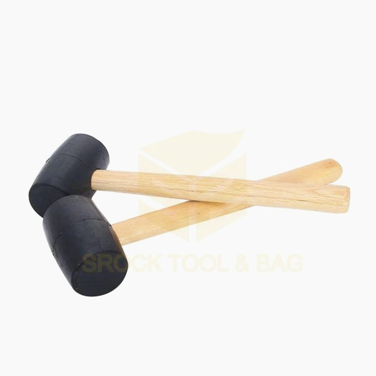 Martillo de goma con mango de madera herramienta manual
