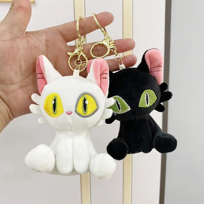 Best Selling Gift Suzume No Tojimari Black White Cat Stuffed Plush Keychain