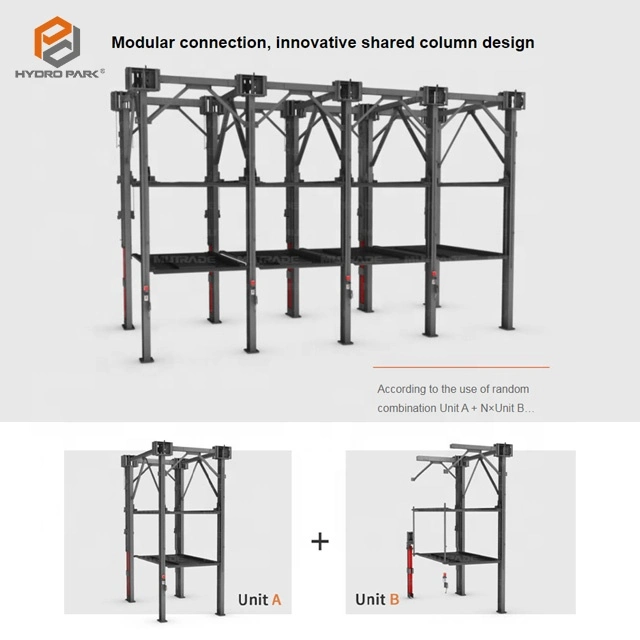 Triple Floors Vertical Type Anti-Fall Locks Hydraulic Driven Car Stack Parking System for Car Storage