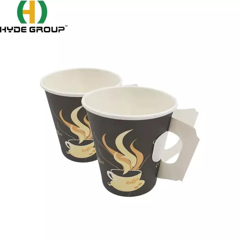 Christmas Custom Disposable 9oz Paper Coffee Cup with Handle