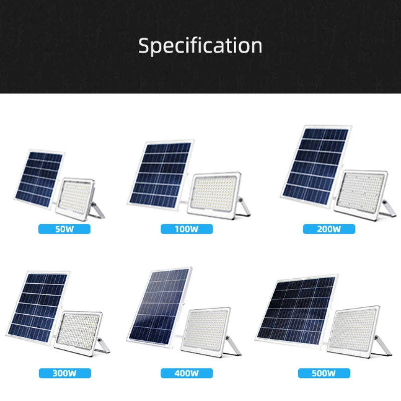 Control remoto inteligente SMD 175lm/W LED Garden Light 300W LED Luz solar de inundación con batería de litio