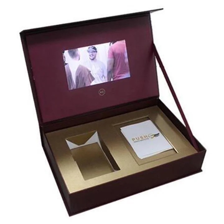 Caja de video LCD para promoción, impresión personalizada Caja de video de LCD, folleto de caja de LCD y caja de video