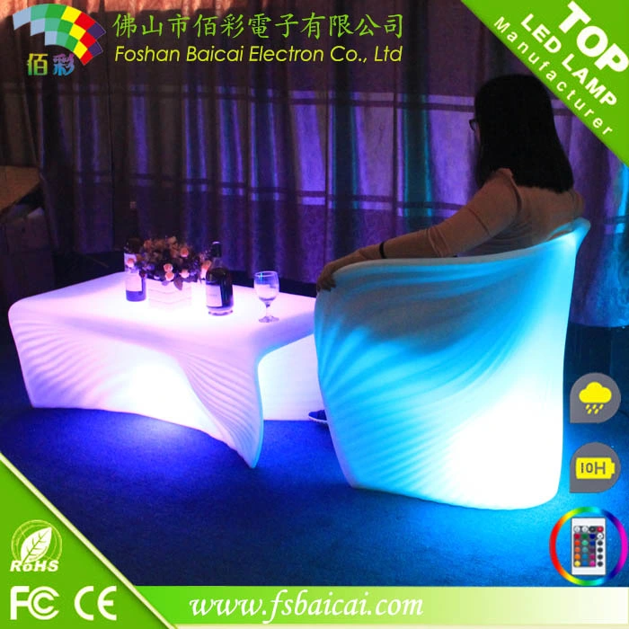 Outdoor and Indoor Plastic Rechargeable Illuminated LED Bar Furniture