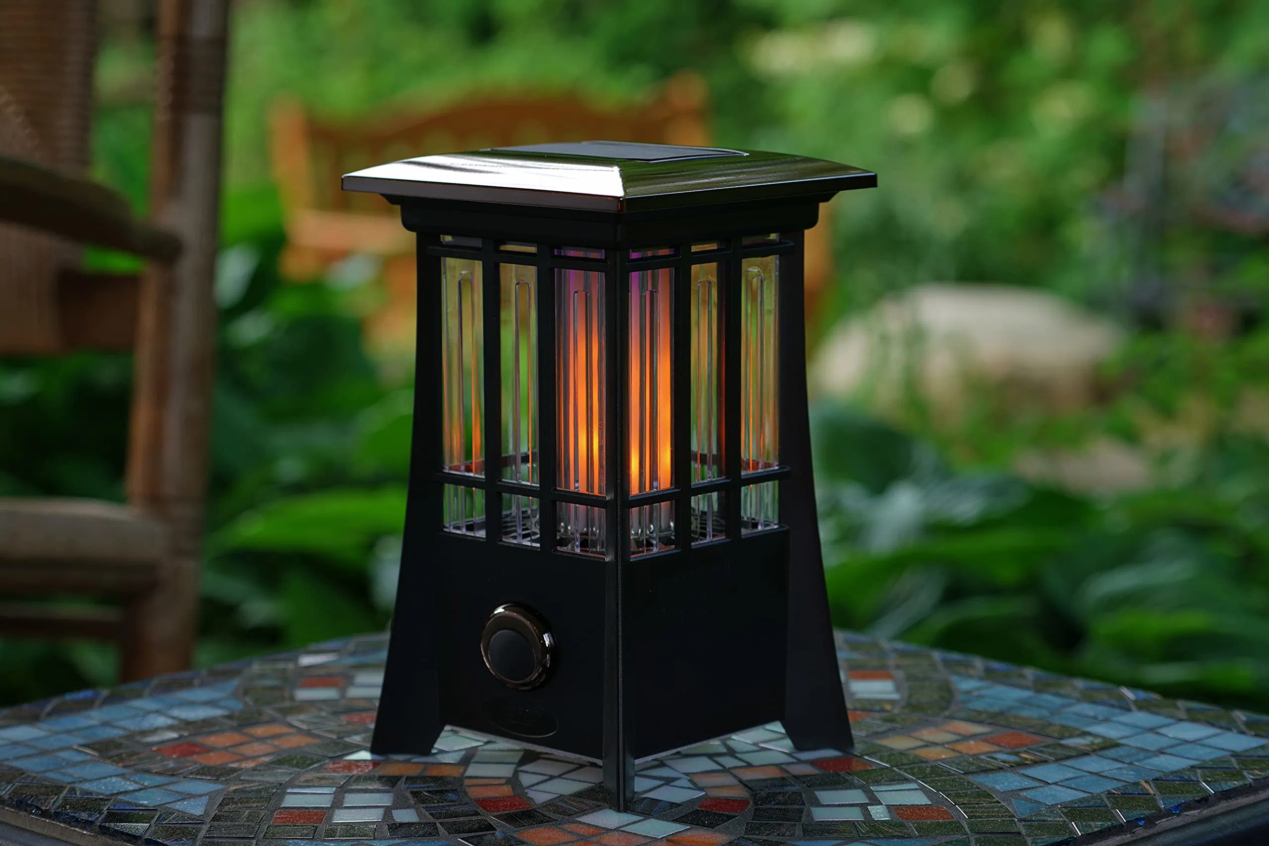 New Style Solar Flame Lantern Shaped Bug Zapper Fly Pest Mosquito Killer