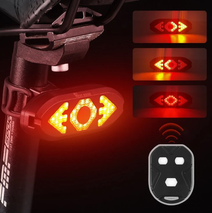 Outdoor Emergency LED Bicycle Front Rear Lighting with Remote Control Rechargeable Road Mountain LED Bicycle Taillight Lamp Hot Horn LED Bike Light