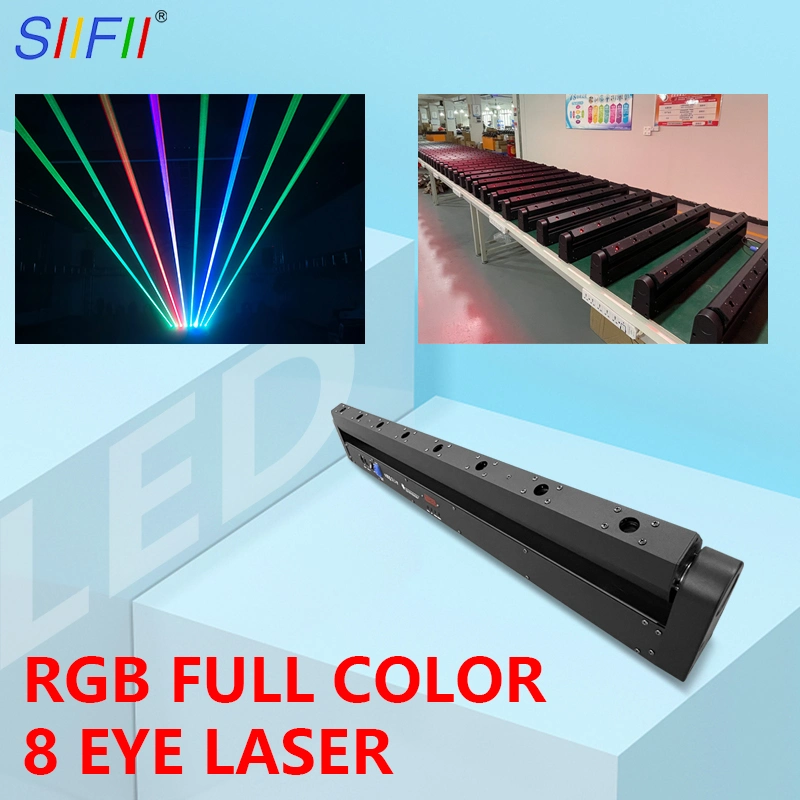 8-Eye Laser Light Shaking Beam Light KTV Bar Atmosphere Light Full Color Scanning Light Stage Light